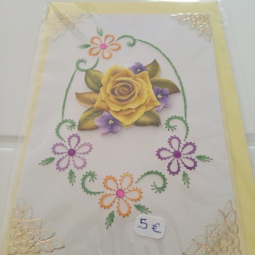 Carte brodée 3d a95