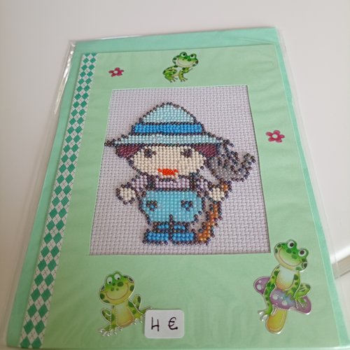 Carte brodée avec des perles 347