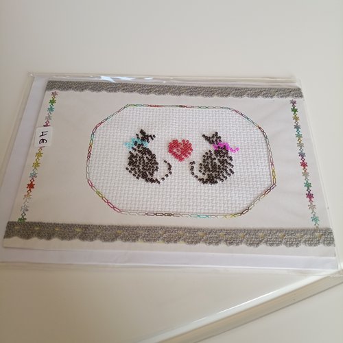 Carte brodée avec des perles 351