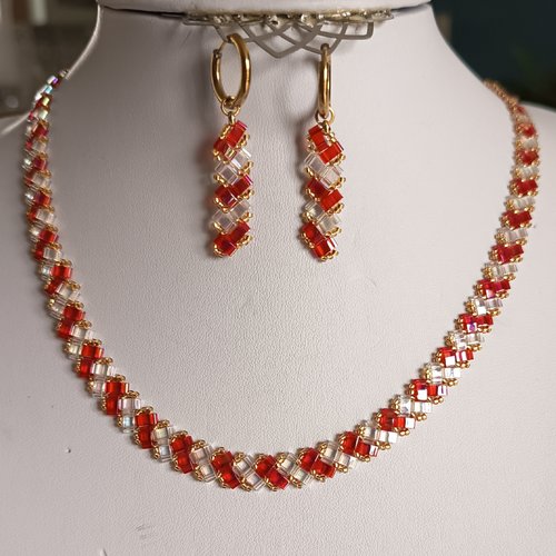 Parure  chevron miyuki   a654