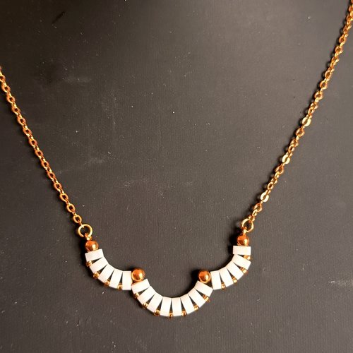 Collier  perles half  tila  a715