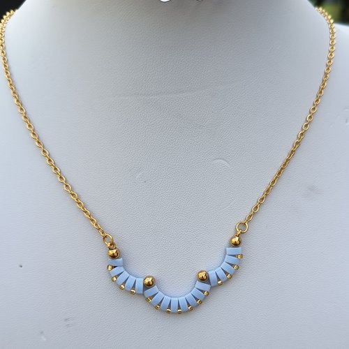 Collier  perles half  tila  a716