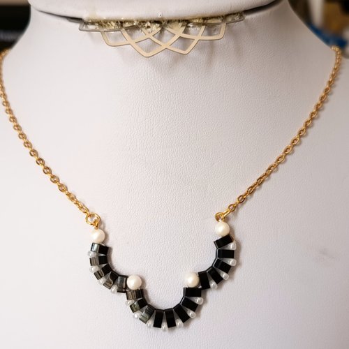 Collier  perles half  tila  a721