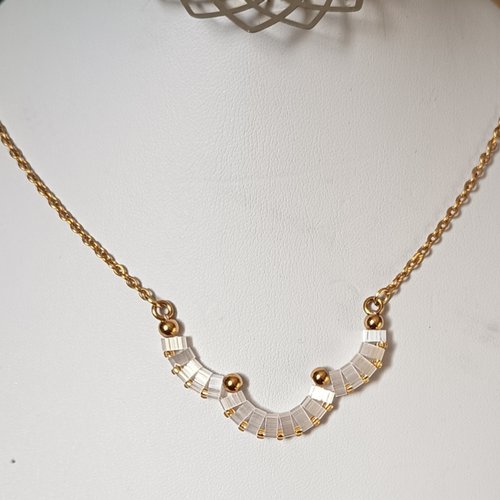 Collier  perles half  tila  a739