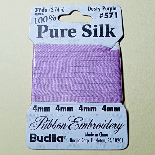 Ruban de soie à broder mauve