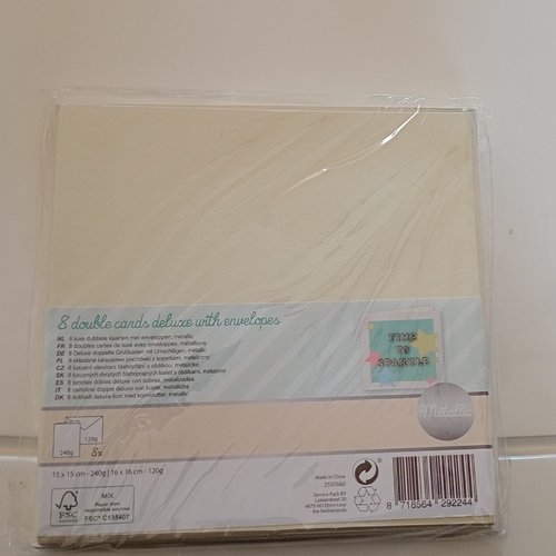 Lot de cartes+ enveloppe écru métalisé