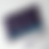 Porte-chéquier en toile enduite violet à pois blancs et coton turquoise