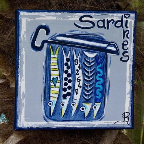 Tableau peinture sardines