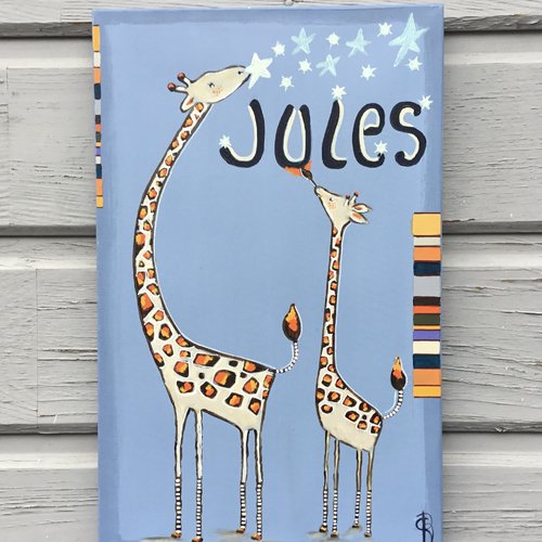 Tableau prénom enfant girafes