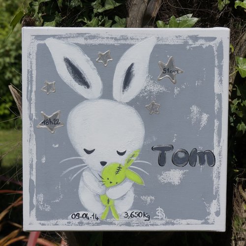 Tableau peinture petit lapinou