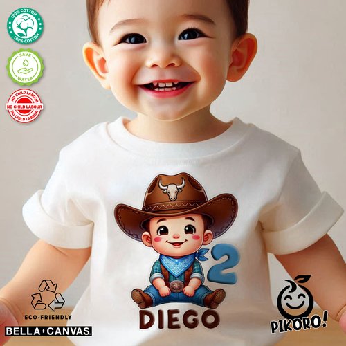 T-shirt bébé enfants anniversaire personnalisé, garçon et fille dragon coloré, bleu, rouge, marron