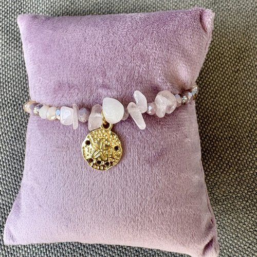 Bracelet perles fines et quartz rose