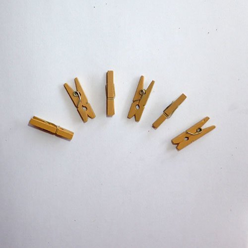 Mini pinces à linge kaki 2,5 cm x6