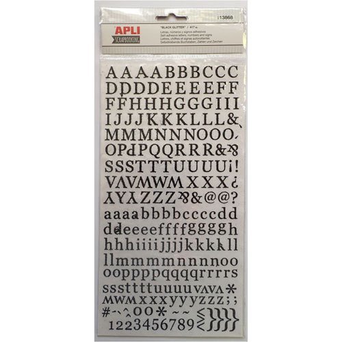 Stickers alphabet noir pailleté