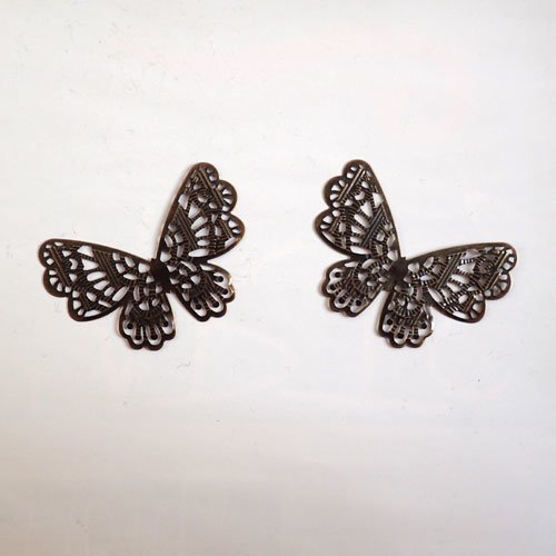 Estampes papillons bronze x 2