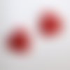 Perles millefiori coeurs rouges x 2