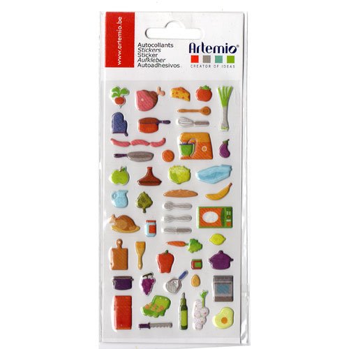 Stickers fruits et légumes epoxy 3d