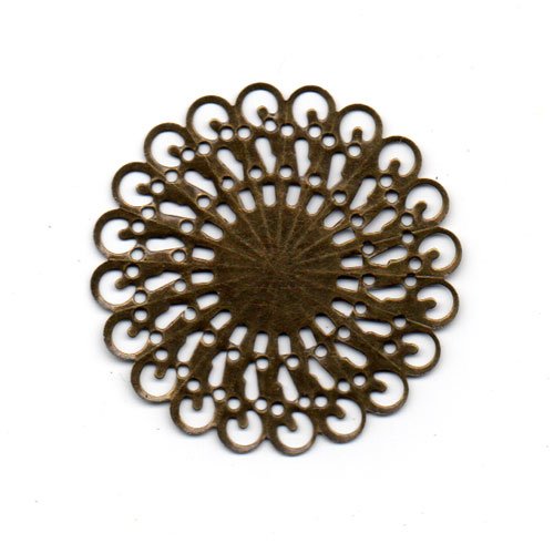 Estampe bronze ronde mandala rayonnant spirale