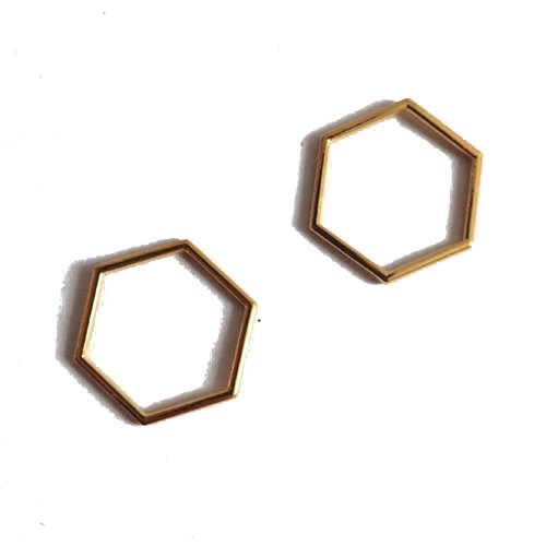 Connecteurs hexagones dorés  2 cm x 4