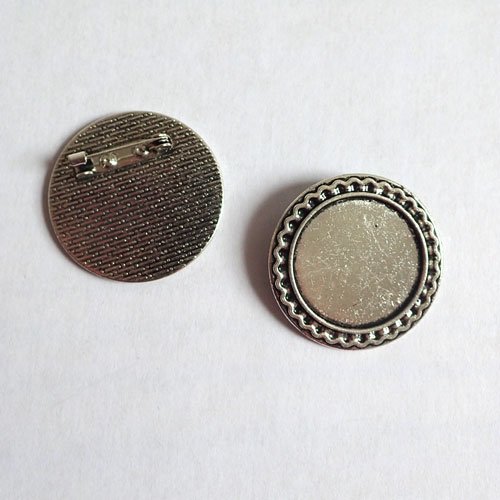 Broches florale supports pour cabochon 25 mm x2