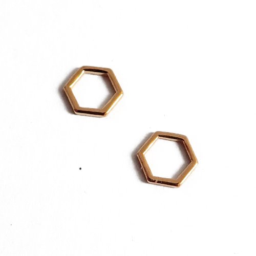 Connecteurs hexagones dorés 1 cm x 4