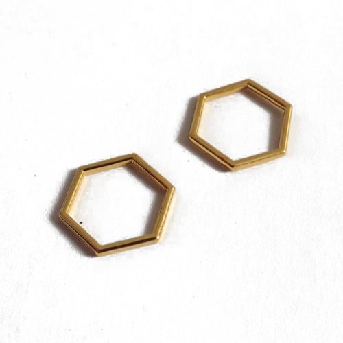 Connecteurs hexagones dorés 1,5 cm x 4