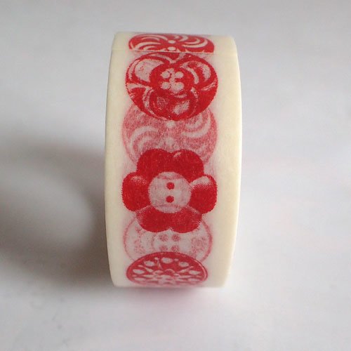 Masking tape boutons rouges 2 cm x 10 m