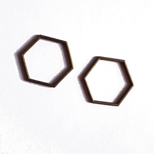 Connecteurs hexagones bronze 2 cm x 4