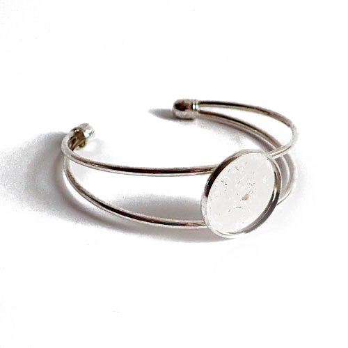 Bracelet métal argenté clair pour cabochon 2 cm