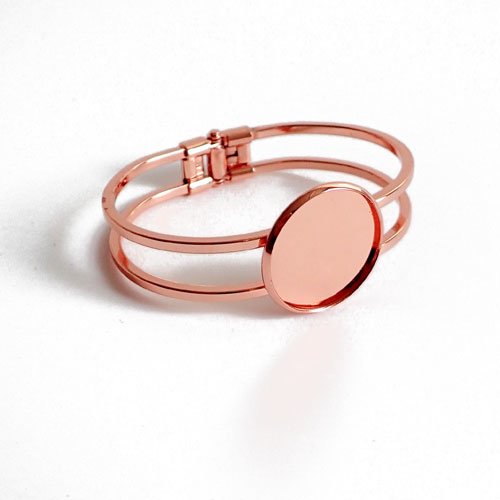 Bracelet métal or rose pour cabochon 2,5 cm