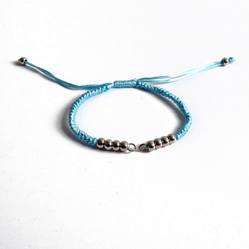 Bracelet réglable polyester bleu