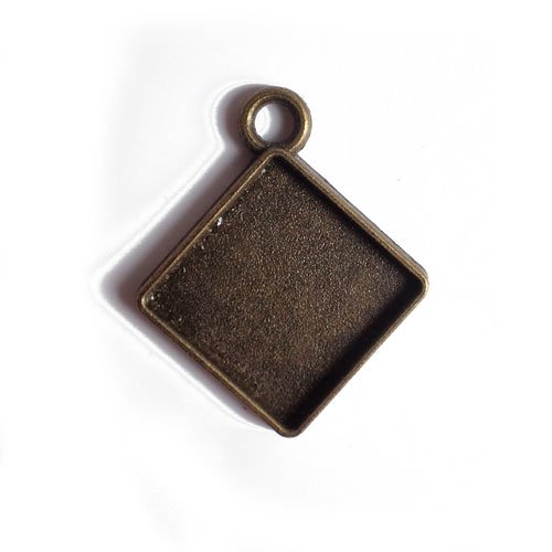 Support bronze pour cabochon carré 15 mm