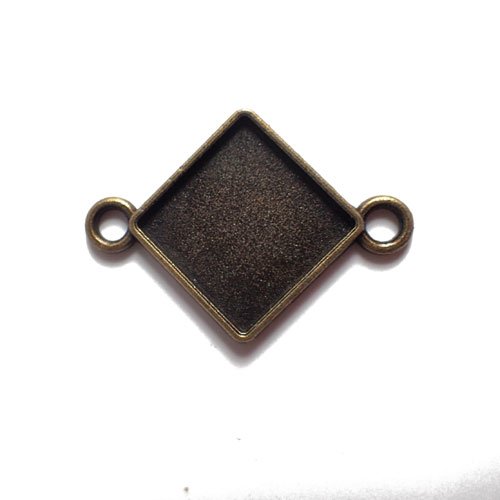 Commecteur bronze pour cabochon carré 15 mm