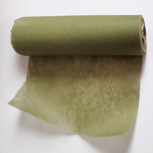 Tissu lin tissé vert 30 cm x 10 m
