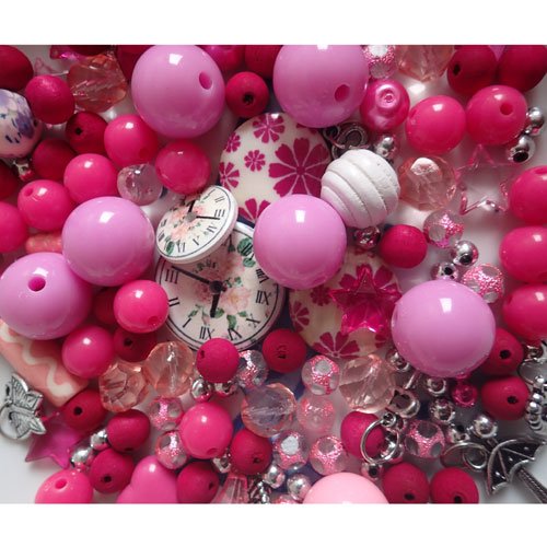 Perles roses lot