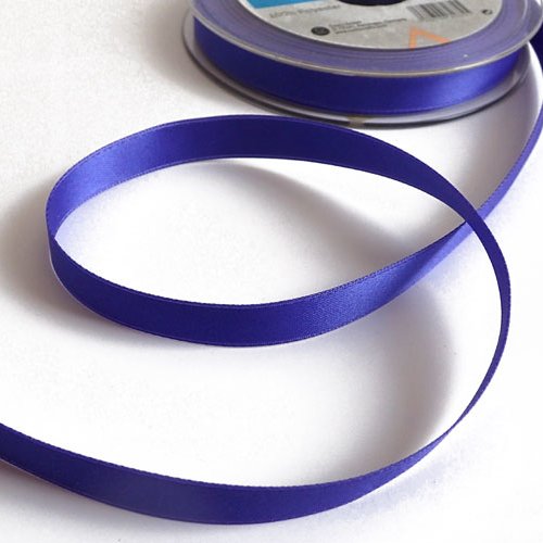 Ruban bleu indigo satin 10 mm  x 1m