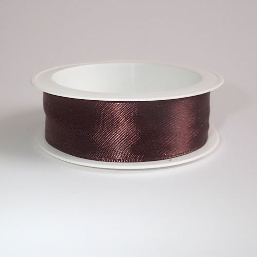 Ruban marron foncé lisse 25 mm x 1 m