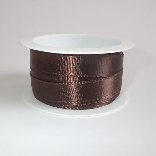 Ruban marron foncé brillant 15 mm x 1m