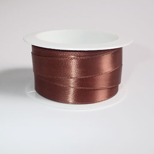 Ruban marron rouille brillant 15 mm x 1m
