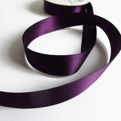 Ruban violet foncé satin 25 mm x 1m