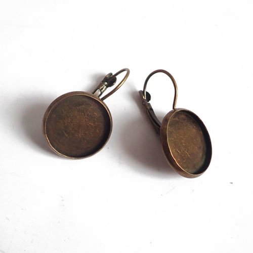 Supports de boucles d'oreilles bronze cabochon 16 mm x 10