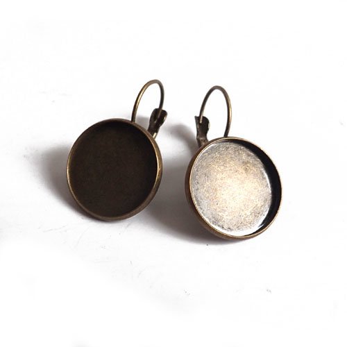 Supports de boucles d'oreilles bronze cabochon 20 mm x 10
