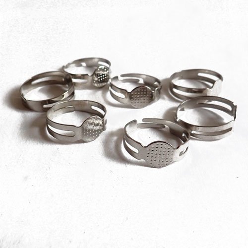 Supports de bagues argenté 8 mm x 7