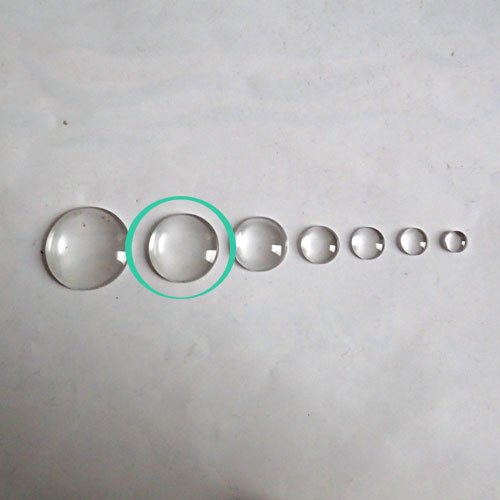 Cabochon en verre transparent 25 mm