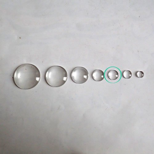 Cabochon en verre transparent 15 mm