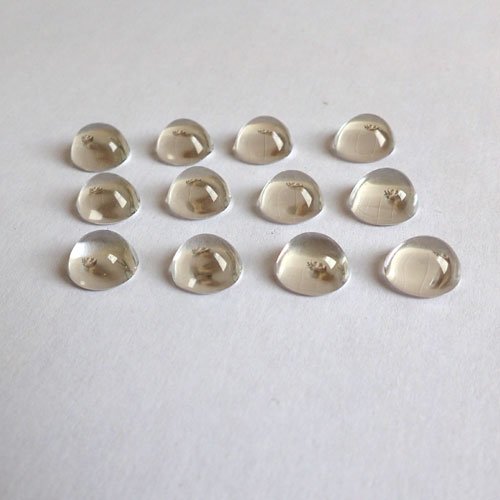 Cabochons en verre transparent bombé 10 mm x2