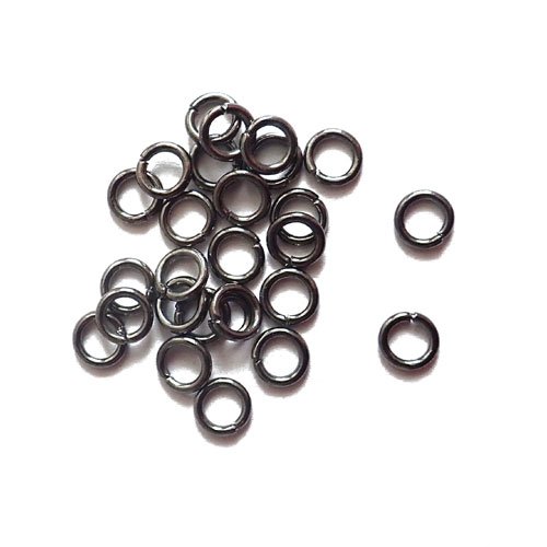 Anneaux gun métal ouvert 5 mm x 25