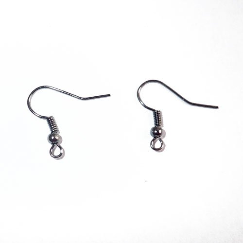 Crochets de boucles d'oreilles gun métal clair x 20