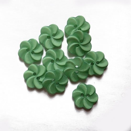 Boutons vert fleurs x 10