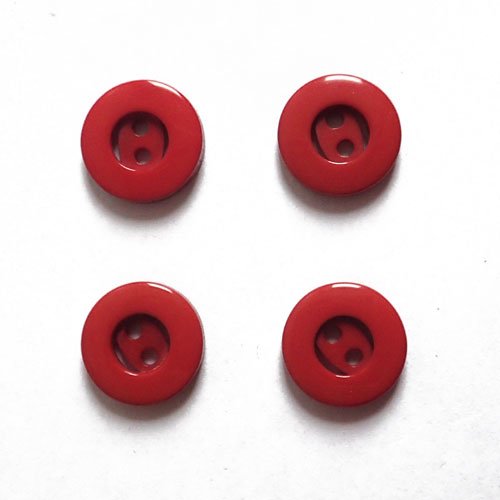 Boutons vintage rouge x4